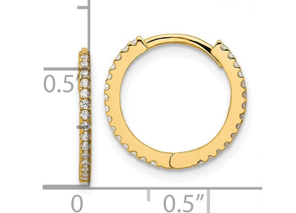 14k Madi K Polished CZ Hinged Huggie Hoop Earrings (Style SE3068)