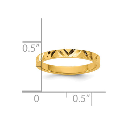 14K Madi K Diamond-cut Zig-Zag Design Flat Band Size 3 Baby / Children's Ring