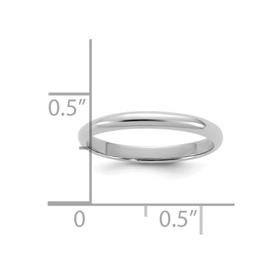 14K White Gold Madi K Polished Half Round Band Size 3 Baby / Children's Ring