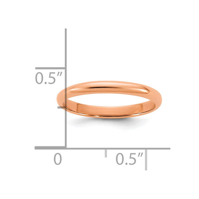 14K Rose Gold Madi K Polished Half Round Band Size 3 Baby / Children's Ring