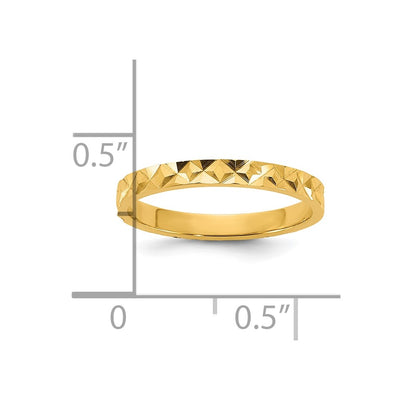 14K Madi K Diamond-cut Design Flat Band Size 3 Baby / Children's Ring