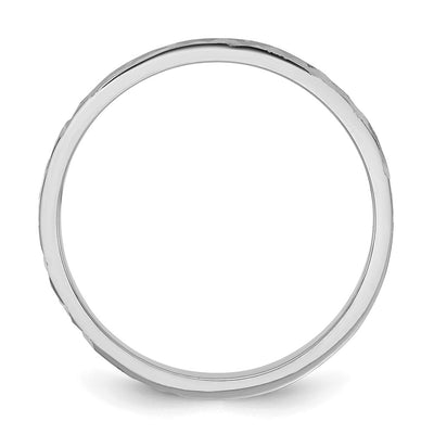 14K White Gold Madi K Diamond-cut Design Flat Band Size 3 Baby / Children's Ring