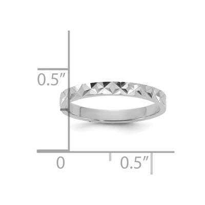 14K White Gold Madi K Diamond-cut Design Flat Band Size 3 Baby / Children's Ring