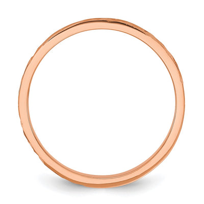 14K Rose Gold Madi K Diamond-cut Design Flat Band Size 3 Baby / Children's Ring