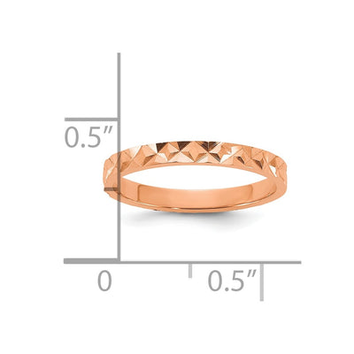 14K Rose Gold Madi K Diamond-cut Design Flat Band Size 3 Baby / Children's Ring