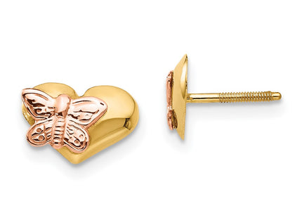 14k Yellow & Rhodium Earrings Style SE333 - Classique Jewelry Inc.