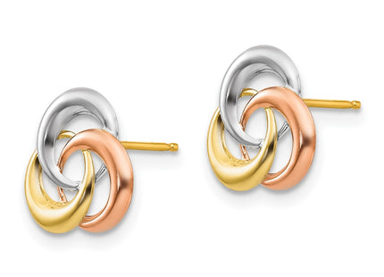 14k Tri-Color Earrings Style SE422 - Classique Jewelry Inc.