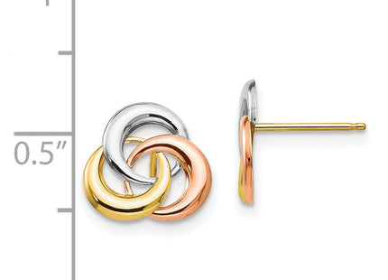 14k Tri-Color Earrings Style SE422 - Classique Jewelry Inc.