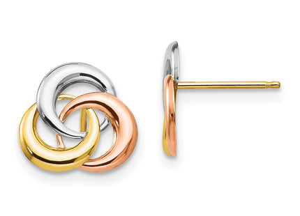 14k Tri-Color Earrings Style SE422 - Classique Jewelry Inc.