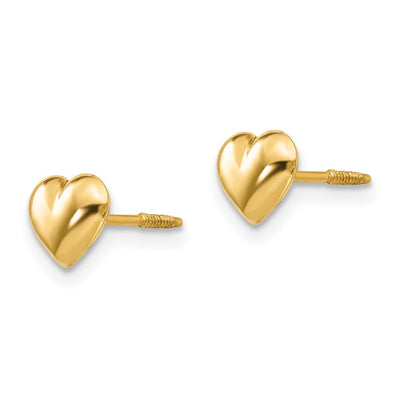 14K Madi K Sm. Puffed Heart Screwback Earrings