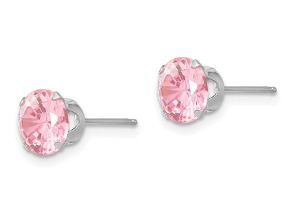 14K white gold cubic zirconia earrings, alternate view
