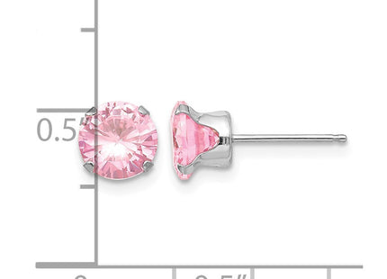 14K white gold cubic zirconia earrings, further view