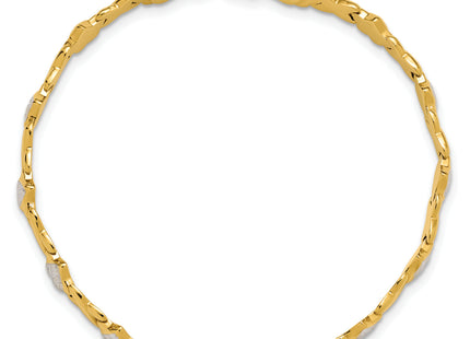 14k with White Rhodium Polished Diamond-cut X-and-Heart Bracelet