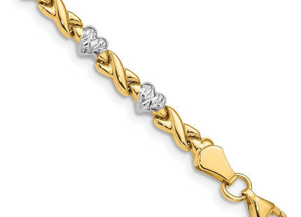 14k Yellow & Rhodium Bracelets Style SF1487 - Classique Jewelry Inc.