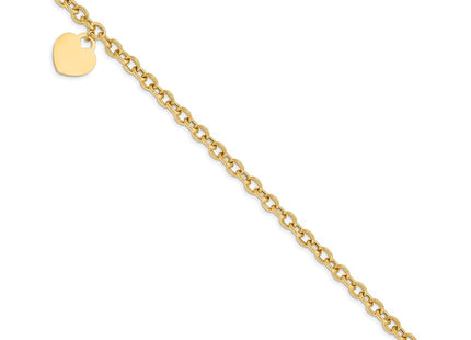 14K gold heart bracelet, alternate view