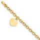 14K Engravable Solid Dangle Heart Charm and Hollow Chain
