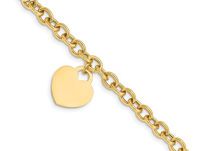 14K gold heart bracelet