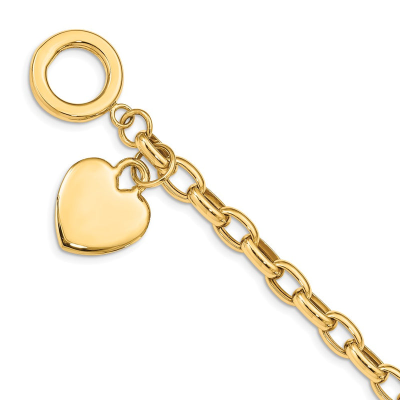 14K gold heart bracelet