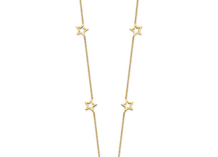 14K Open Stars Necklace Plus Extension (Style SF1724-16)