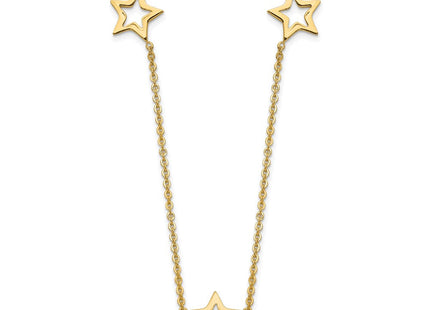 14K Open Stars Necklace Plus Extension (Style SF1724-16)