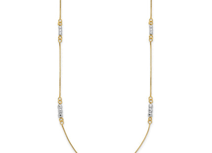 14K Two-Tone Mirror Beaded Station Bracelet