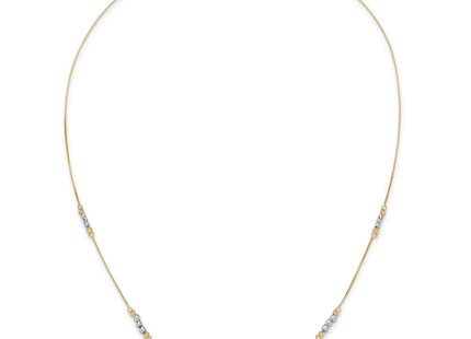 14K Two-Tone Mirror Beaded Station Bracelet