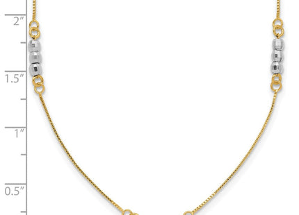 14K Two-Tone Mirror Beaded Station Bracelet