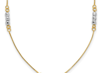 14K Two-Tone Mirror Beaded Station Bracelet
