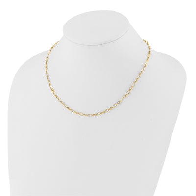 14K Polished Fancy Oval and Round Link, 18 x 3mm