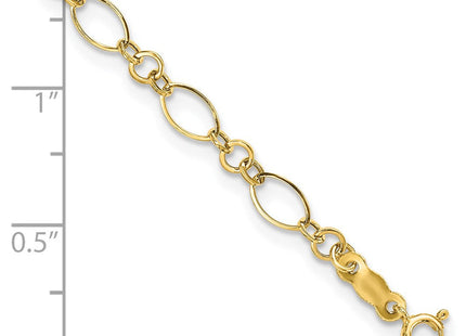 14k Polished Fancy Oval and Round Link