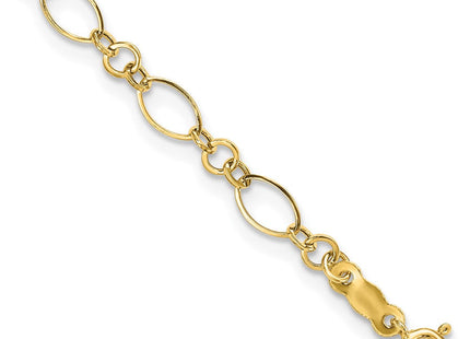 14k Polished Fancy Oval and Round Link