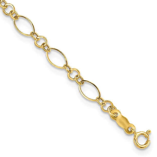14k Polished Fancy Oval and Round Link, 18 x 3mm