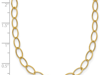 14K gold oval necklace, further view