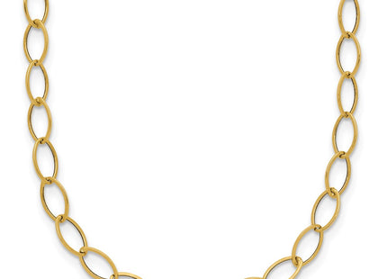 14K gold oval necklace