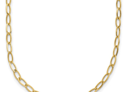 14k Polished Fancy Oval Link Necklace (Style SF1854-18)