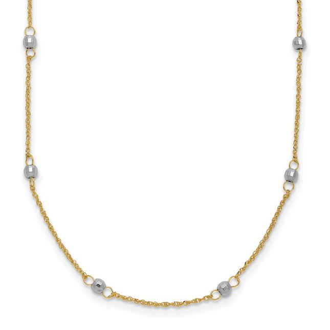 14k Two-tone Chain Necklaces Style SF2002 - Classique Jewelry Inc.