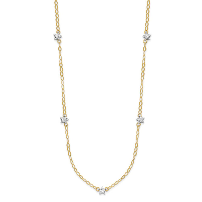 14k Two-tone Chain Necklaces Style SF2011 - Classique Jewelry Inc.