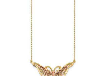 14K yellow gold butterfly necklace, alternate view