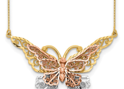 14K yellow gold butterfly necklace