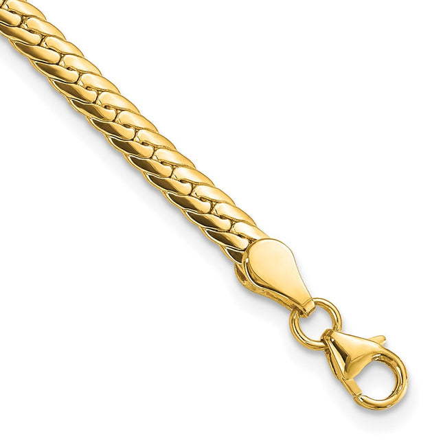 14k Polished Fancy Curb Link 7. Bracelet, 7.5 x 3mm