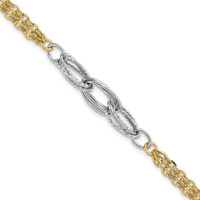 14k Two-tone Bracelets Style SF2150 - Classique Jewelry Inc.