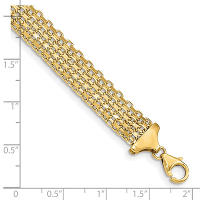 14K Polished Fancy Bismark Link Bracelet