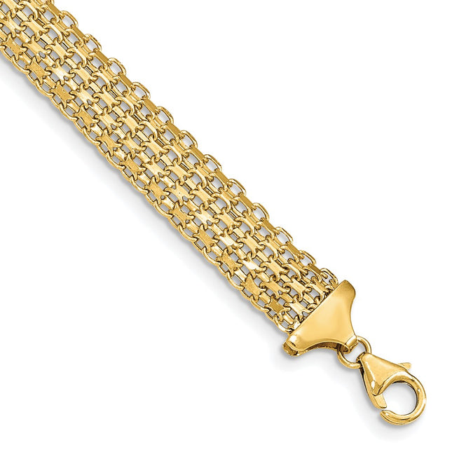 14k Polished Fancy Bismark Link 7. Bracelet