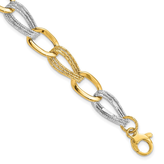 14k Two-tone Bracelets Style SF2179 - Classique Jewelry Inc.