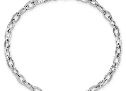 14K White Gold Polished Fancy Oval Link 7. Bracelet (Style SF2188-7.5)