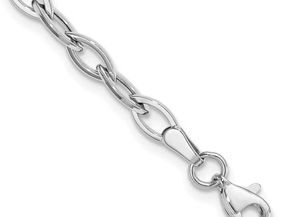 14K White Gold Polished Fancy Oval Link 7. Bracelet (Style SF2188-7.5)