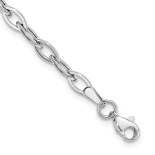 14K White Gold Polished Fancy Oval Link 7. Bracelet (Style SF2188-7.5)