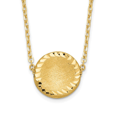 14K gold circle necklace