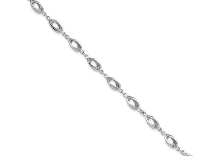 14K white gold oval bracelet, alternate view