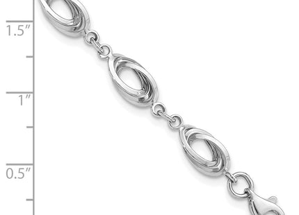 14K white gold oval bracelet, another view